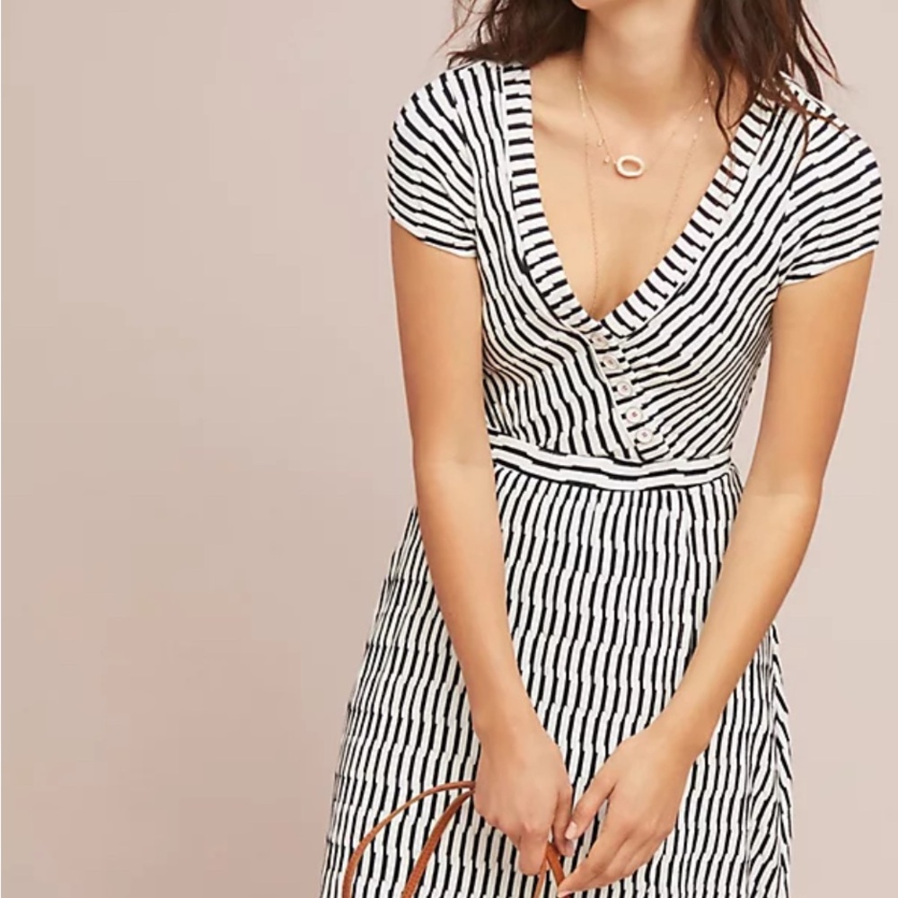 Anthropologie Maeve Textured Faux Wrap Dress